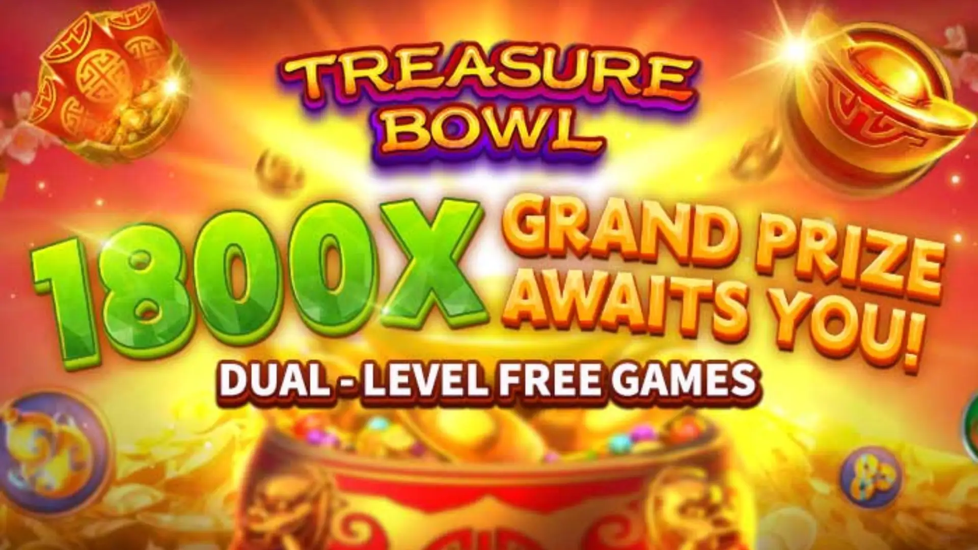 Multiplicadores Treasure Bowl 3qq - 7777x Máximo com Tigela Dourada